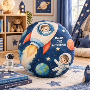 The Space Explorer Round Cushion