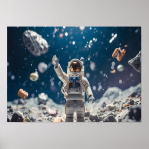 The Space Man Out in Space Wall Poster