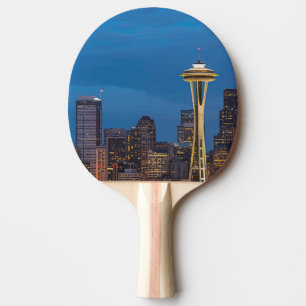 The Space Needle and downtown Seattle Ping Pong Paddle