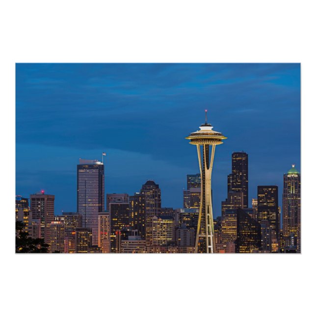 The Space Needle and downtown Seattle Poster (Front)