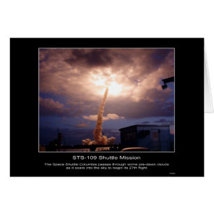The Space Shuttle Columbia soars into the sky to b