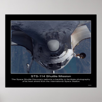The Space Shuttle Discovery performs a backflip Poster