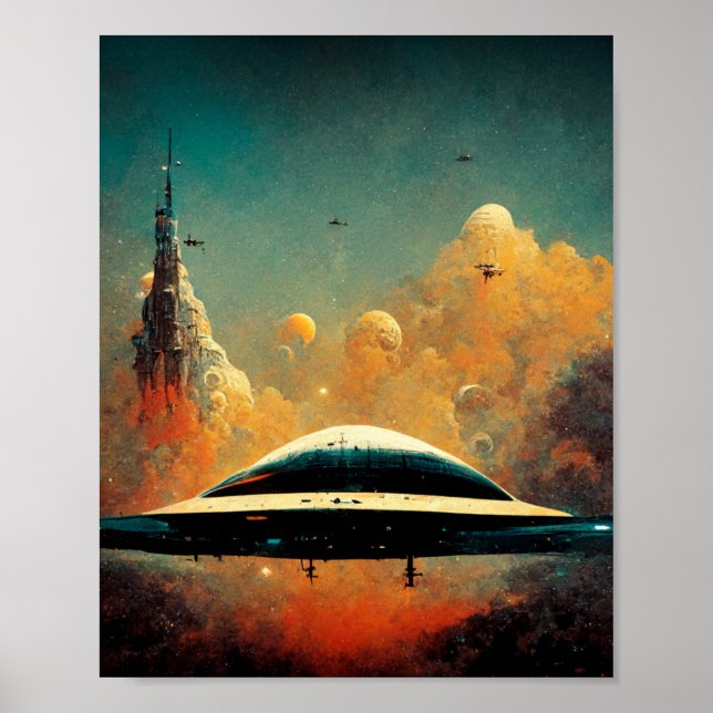 The Spaceport Sci-Fi Art Poster (Front)