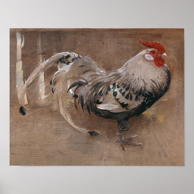 The Spangled Rooster | Joseph Crawhall Poster (Front)