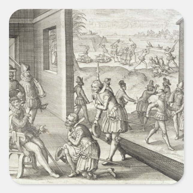 The Spanish Capture Fort Caroline, 1565, from 'New Square Sticker (Front)