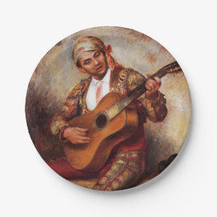 The Spanish Guitarist (by Pierre-August Renoir) Paper Plate