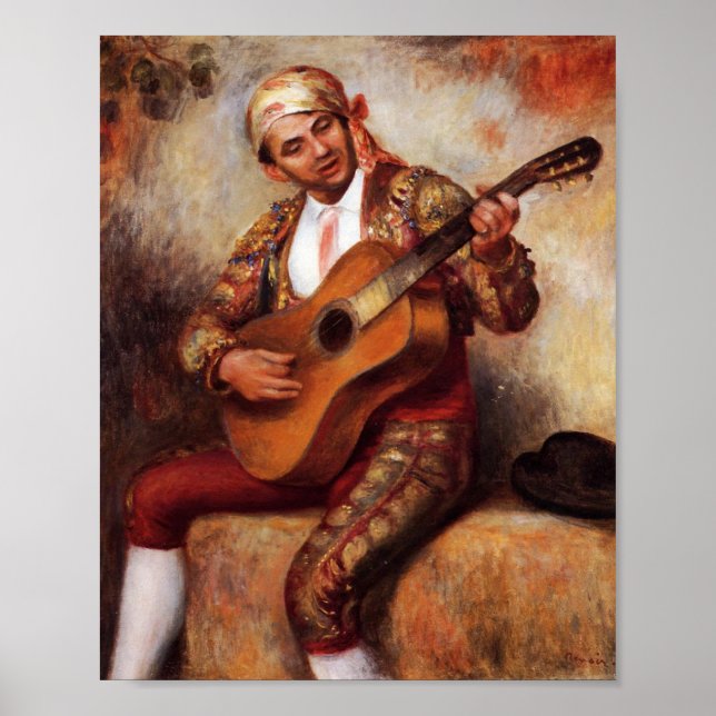 The Spanish Guitarist (by Pierre-August Renoir) Poster (Front)