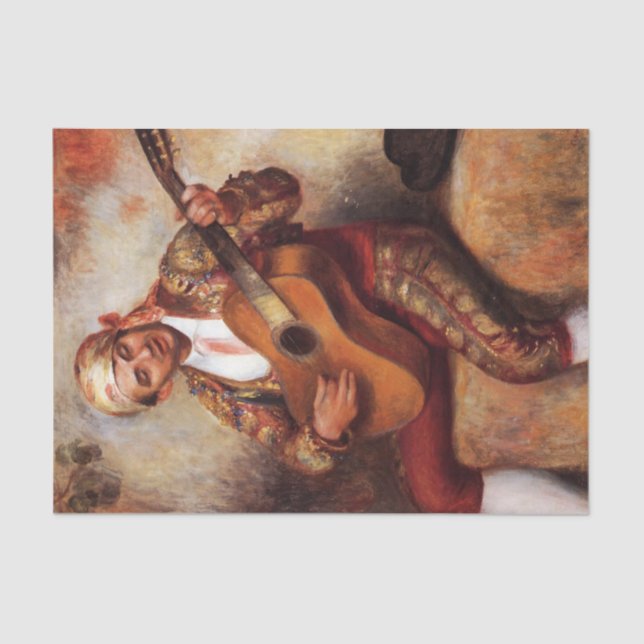 The Spanish Guitarist (by Pierre-August Renoir) Tissue Paper (Front)