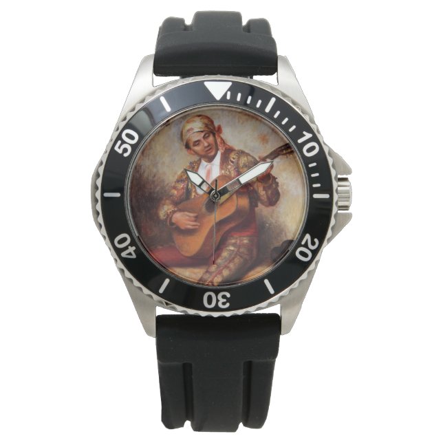 The Spanish Guitarist (by Pierre-August Renoir) Watch (Front)