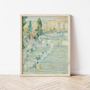 The Spanish Stairs, Rome Childe Hassam Poster