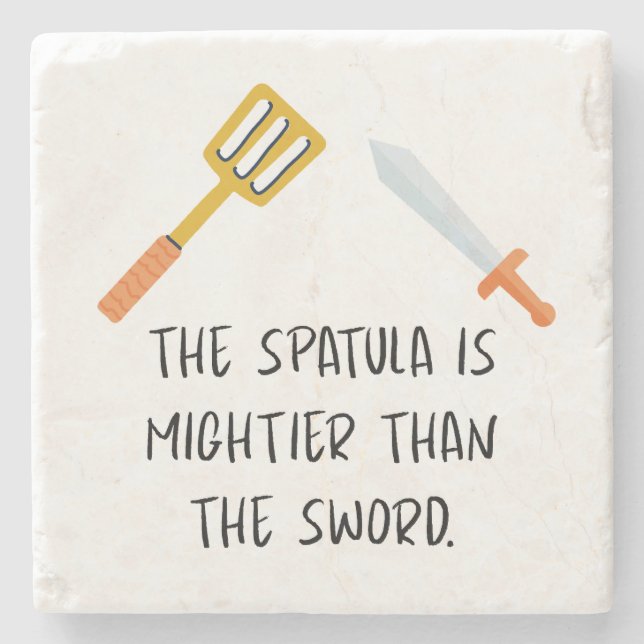The Spatula is mightier than the Sword Stone Coaster (Front)