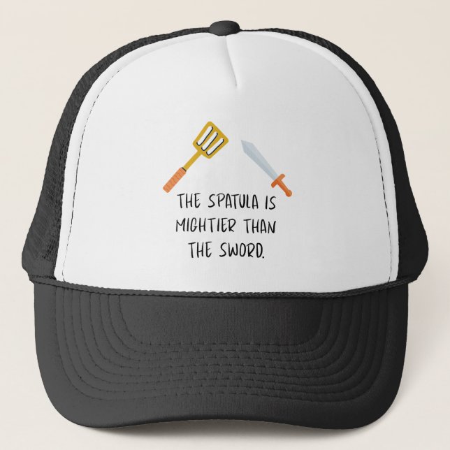 The Spatula is mightier than the Sword Trucker Hat (Front)
