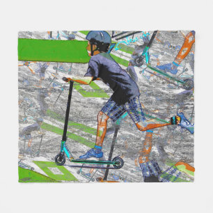 The Speedster - Stunt Scooter Fleece Blanket