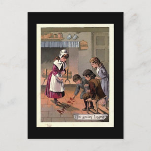 The Spelling Lesson Vintage Children's Book Image Postcard