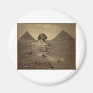The Sphinx and Pyramids in Egypt circa 1867 Magnet