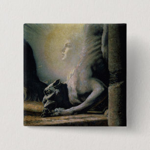 The Sphinx and the Chimera, 1906 (oil on canvas) 15 Cm Square Badge