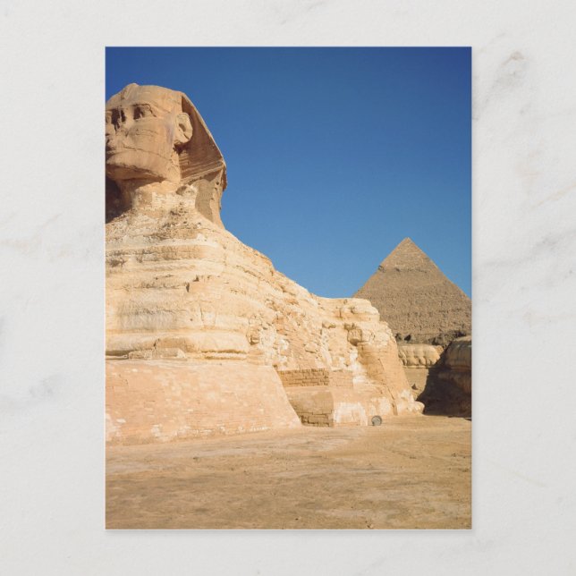 The Sphinx and The Pyramid of Khafre, Giza Postcard (Front)