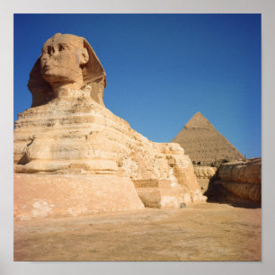 The Sphinx and The Pyramid of Khafre, Giza Poster