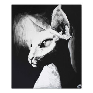 The Sphynx Cat Feline Original Art Photo Print