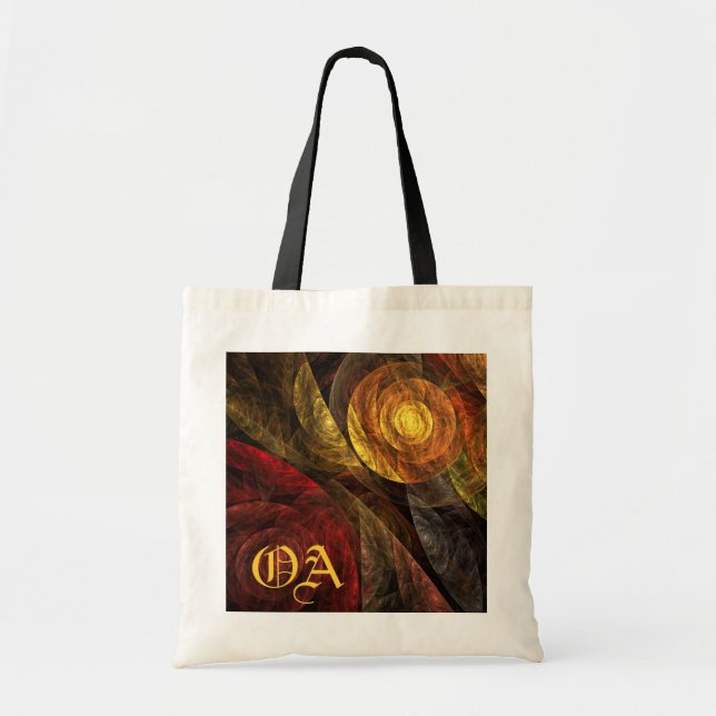The Spiral of Life Abstract Art Monogram Bag (Front)