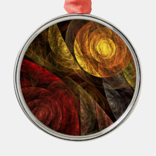 The Spiral of Life Abstract Art Round Metal Tree Decoration