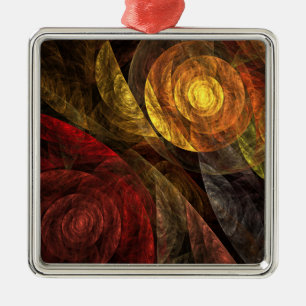 The Spiral of Life Abstract Art Square Metal Tree Decoration