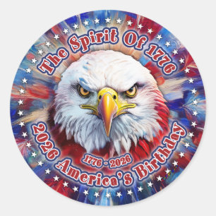 The Spirit Of 1776, 2026 America’s Red Eagle Firew Classic Round Sticker