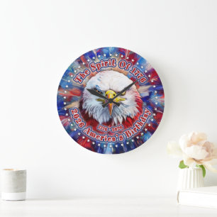The Spirit Of 1776, 2026 America’s Red Eagle Firew Large Clock