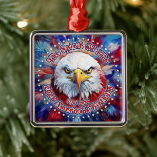 The Spirit Of 1776, 2026 America’s Red Eagle Firew Metal Tree Decoration