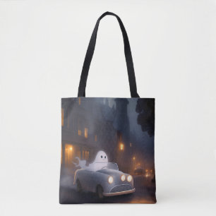 The Spirit of All Hallows' Eve A Ghost's Joyride Tote Bag