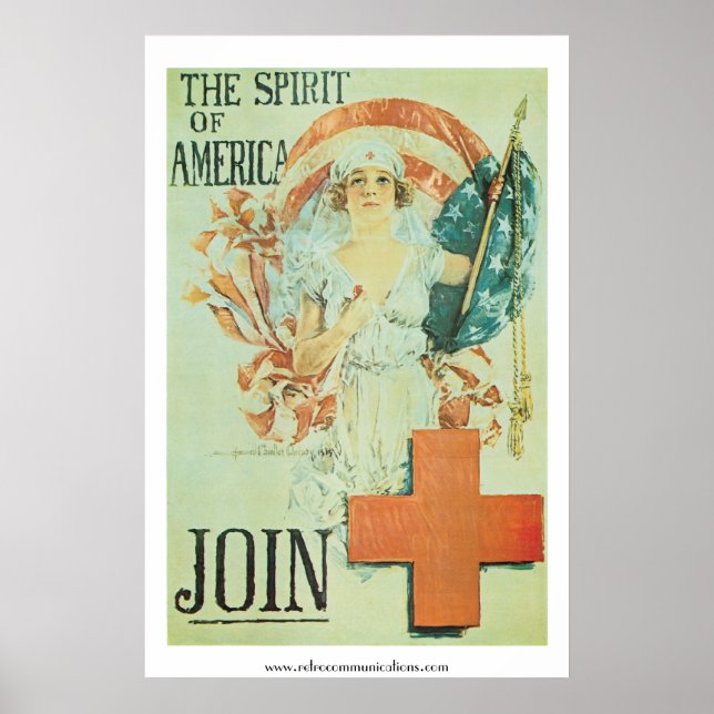 The Spirit of America- Vintage Red Cross Poster (Front)