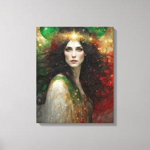 The Spirit of Christmas Beautiful Woman Canvas Print