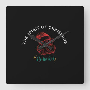 THE SPIRIT OF CHRISTMAS SQUARE WALL CLOCK