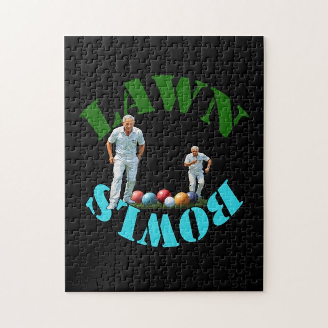 The Spirit of Lawn Bowls: Bowlers and Bowls Jigsaw Puzzle (Vertical)