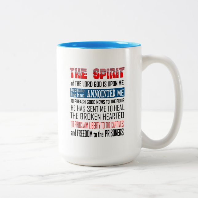 The Spirit Of The Lord God Is Upon Me  Coffee Mug (Right)