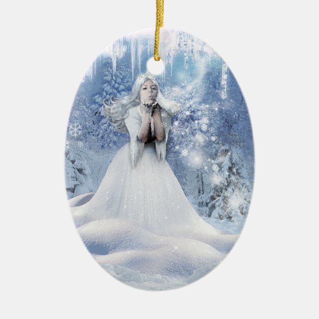 The Spirit of Winter Ceramic Tree Decoration (Front)
