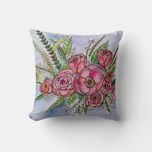 The Splendour of Roses design on a Throw Pillow
