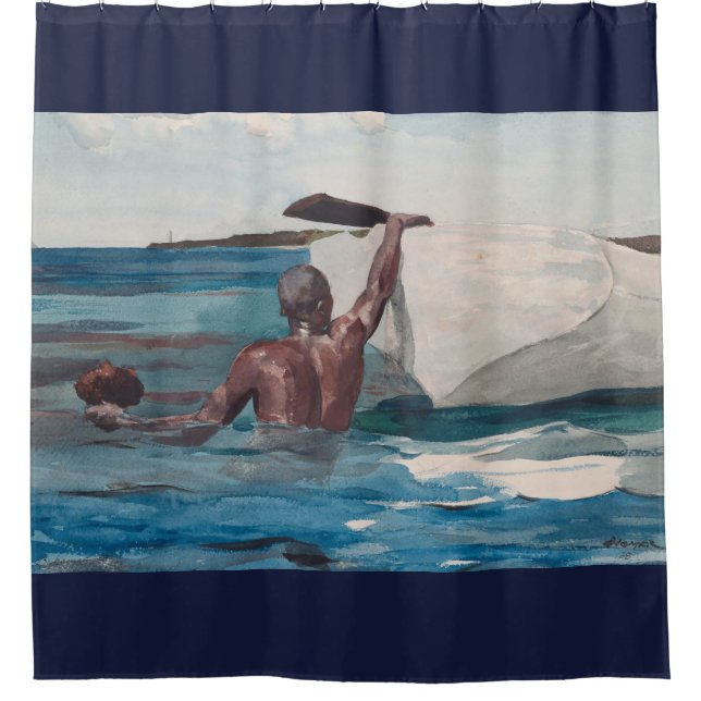 The Sponge Diver - Homer Winslow 1898 Shower Curtain (Front)