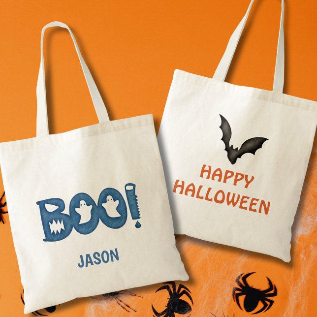 The Spooky Boo Trick Or Treat Happy Halloween Tote Bag (Creator Uploaded)