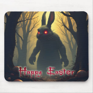 The Spooky Easter Bunny in the Shadowy Forest Mouse Pad