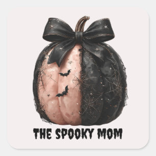 The Spooky Mom Halloween Pumpkin Square Sticker