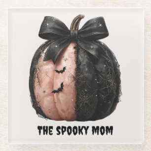 The Spooky Mum Halloween Pumpkin Glass Coaster
