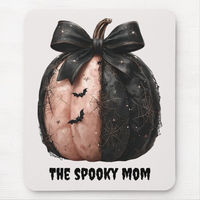 The Spooky Mum Halloween Pumpkin Mouse Pad (Front)