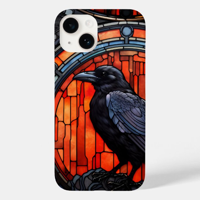 The Spooky Raven Stained Glass Case-Mate iPhone Case (Back)