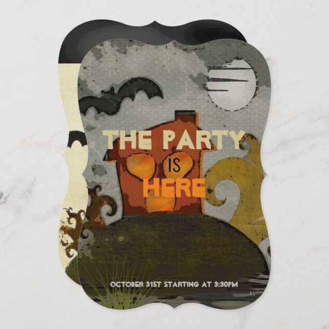 The Spookz Whismical Folk Art Invitation (Front/Back)