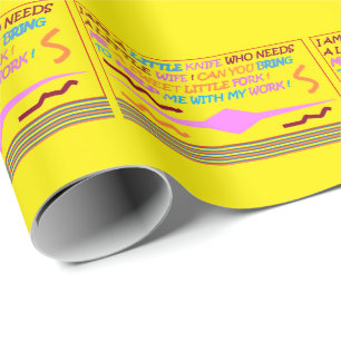 The Spoon Falls In Love With The Ladle and knife Wrapping Paper
