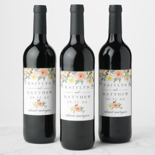 The Spring Blossoms Wedding Collection Wine Label