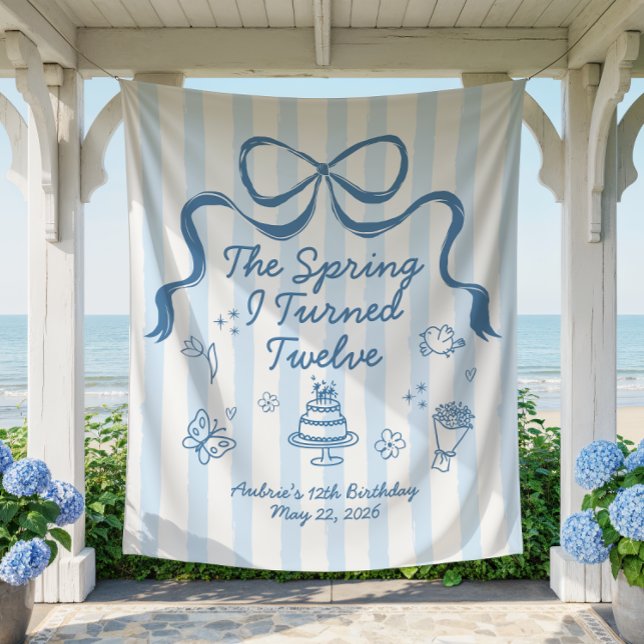 The Spring I turned 12 Birthday Banner  Tapestry (Creator Uploaded)