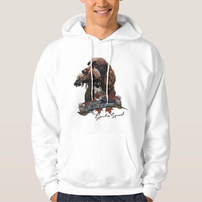 The Sprocker Spaniel , Gun dog art  Hoodie (Front)