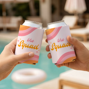 The Squad Groovy Pink & Orange Can Cooler